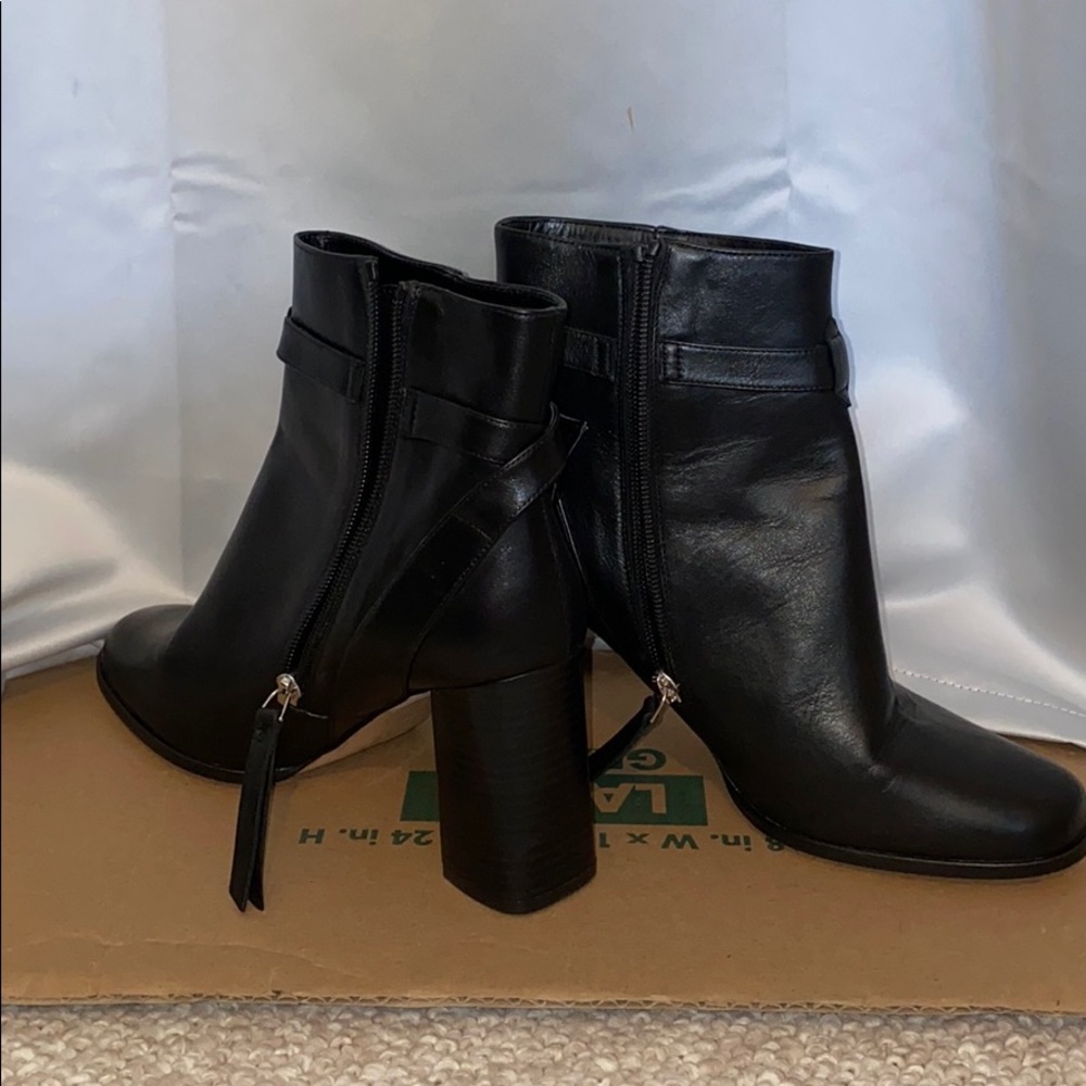 REISS Black heeled leather booties